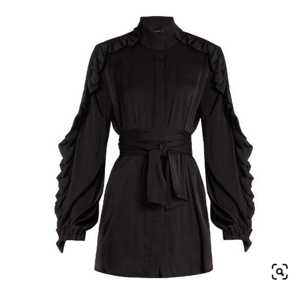 Ellery Black Silk Tunic Blouse.